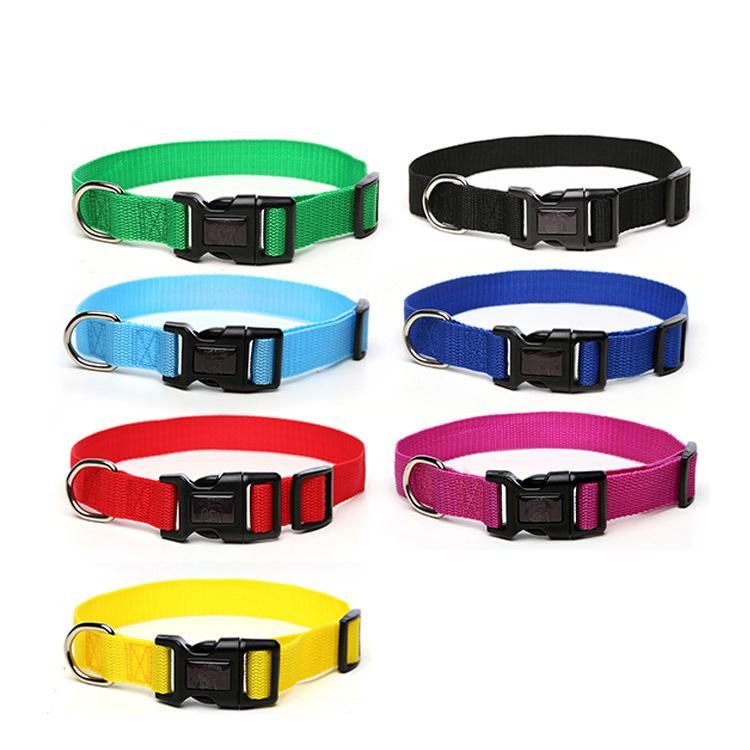 OEM Custom Luxury Personalized Logo Adjustable Blank Plain Nylon Pet Dog Collars