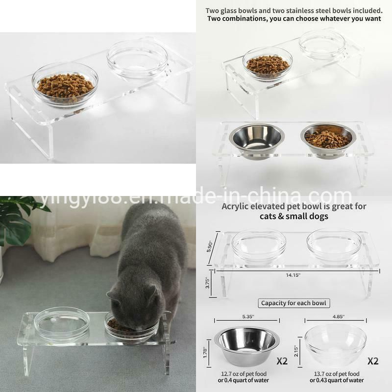 Hot Selling Acrylic  Raised Dog Feeder