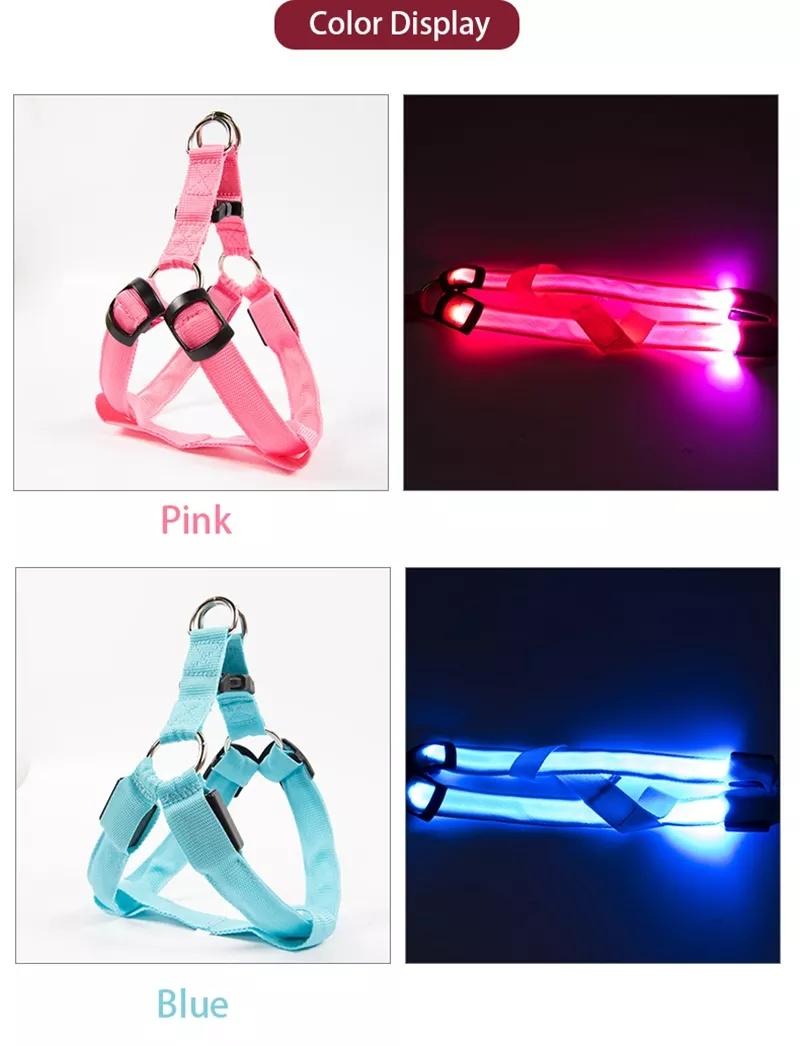 Modern High Quality Nylon LED Flashlight Adjustable Pet Product Dog Harness