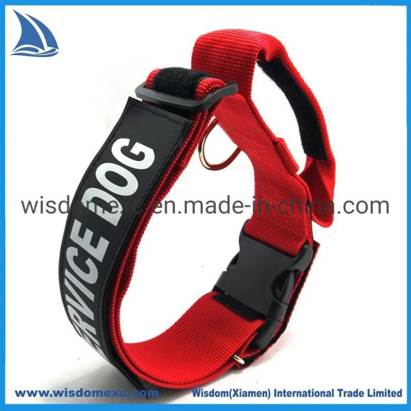 Red Heavy Duty Retractable Leash Jacquard Log Puppy Dog Collar