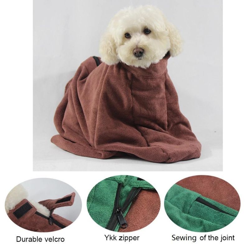 Super Absorbent Soft Microfiber Fast Dry Dog Bathrobe
