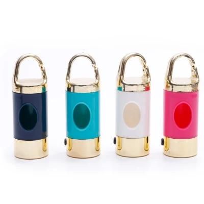 Best Seller LED Flashlight Pill Shape Dog Waste Bag Dispenser with Button Battery Pet Dog Poop Dispenser Bag Holder