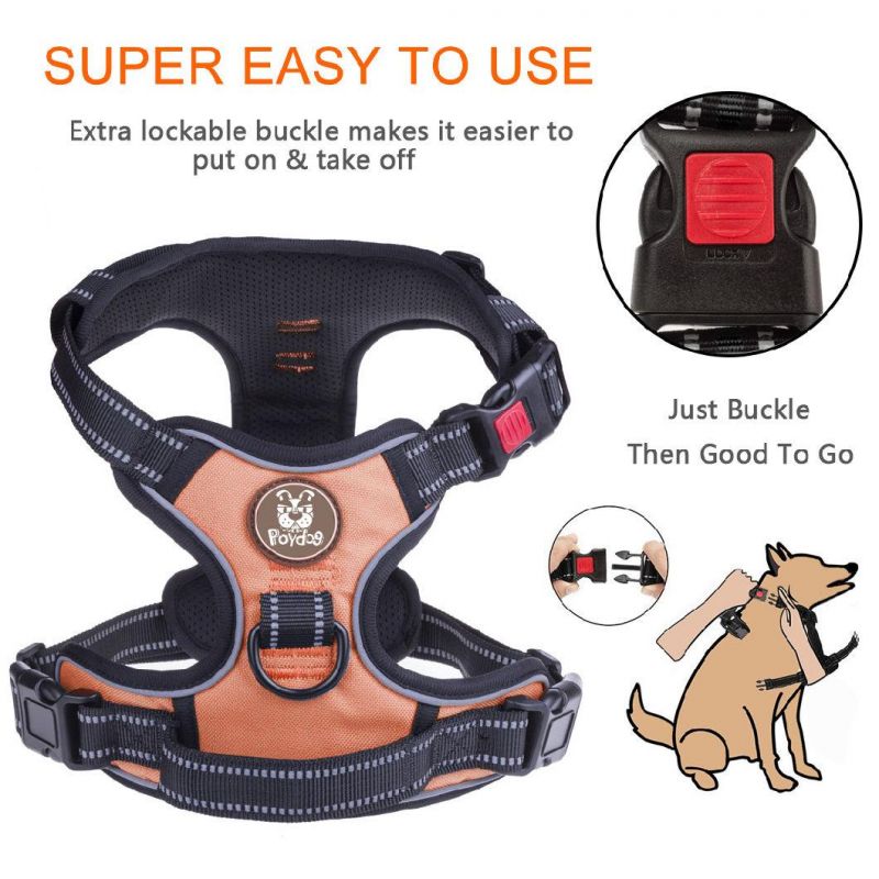 Adjustable Soft No Pull Durable Oxford Dog Harness Breathable Sponge Mesh Padded Vest for Dog Walking