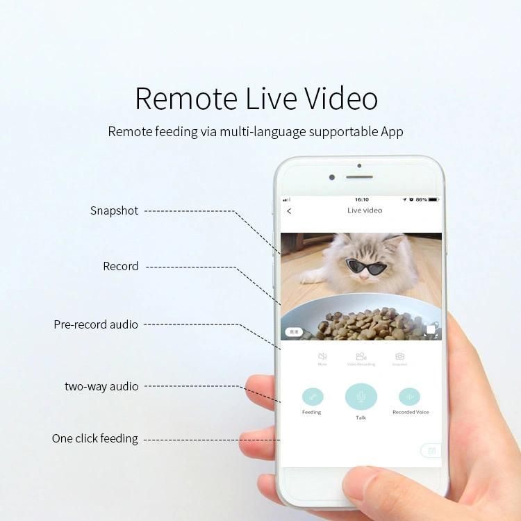 WiFi Connected Smart Automatic Pet Feeder with Voices Records