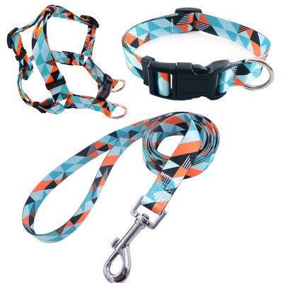 Custom Sublimation Print Pet Clothes Dog Necklace Collar and Leash Dog Vest Harness for Walking Dogs