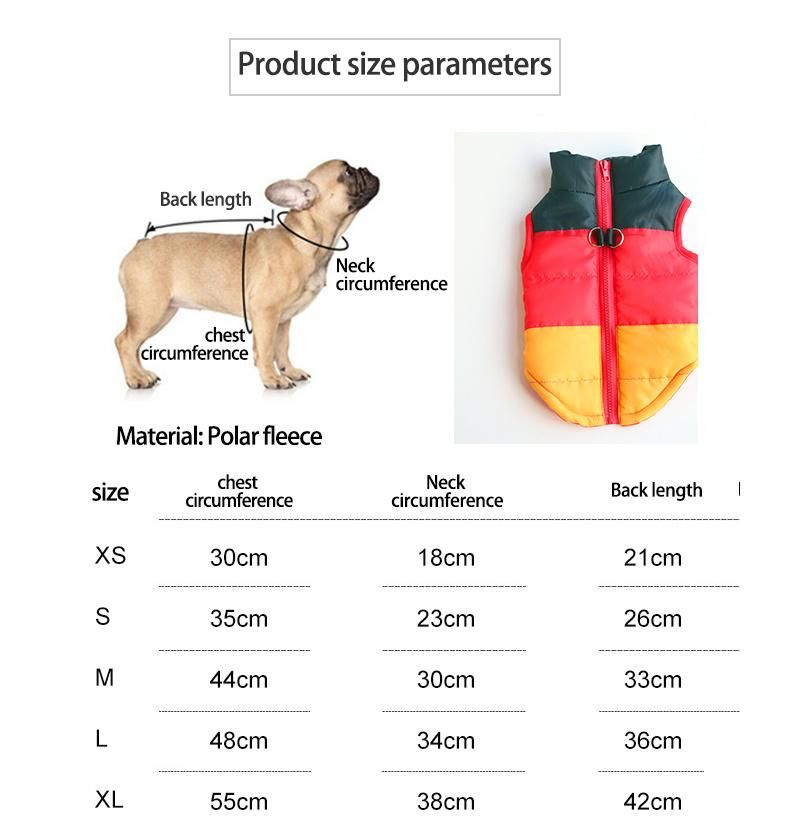 Warm Reversible Dog Coat Thick Padded Comfortable Winter Dog Jacket Safety Dog Vest