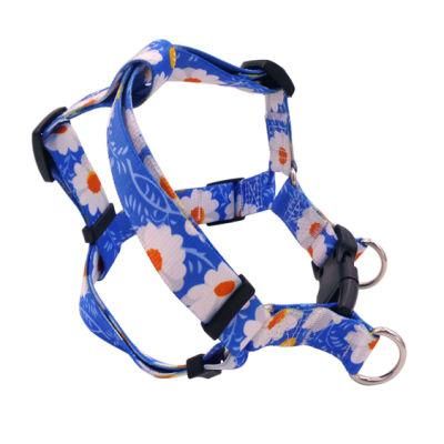 Pet Harness Floral Print Dog Harness with Safety Locking Buckle