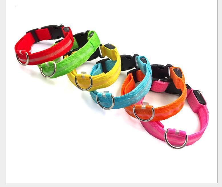 USB Rechargeable Flashing LED Nylon Safety Dog Collar