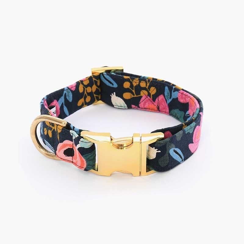 Hot Sell Custom Dog Product Garden Party Cream Metal Buckle Luxury Dog Collar