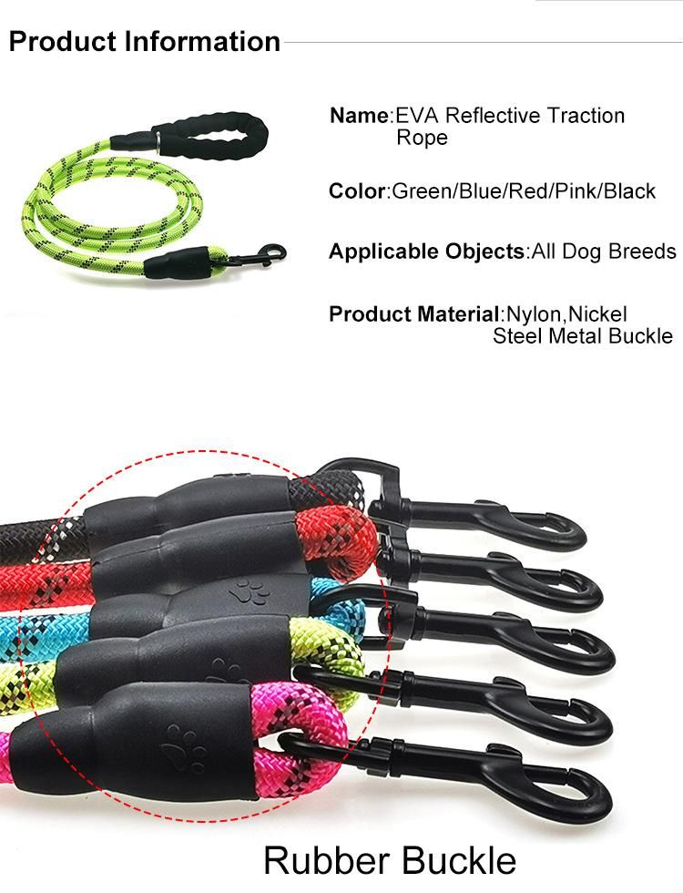 Amazon Hot Selling Reflective Nylon Rope Dog Traction Rope Braided Climbing Rope Dog Lead Dog Leash