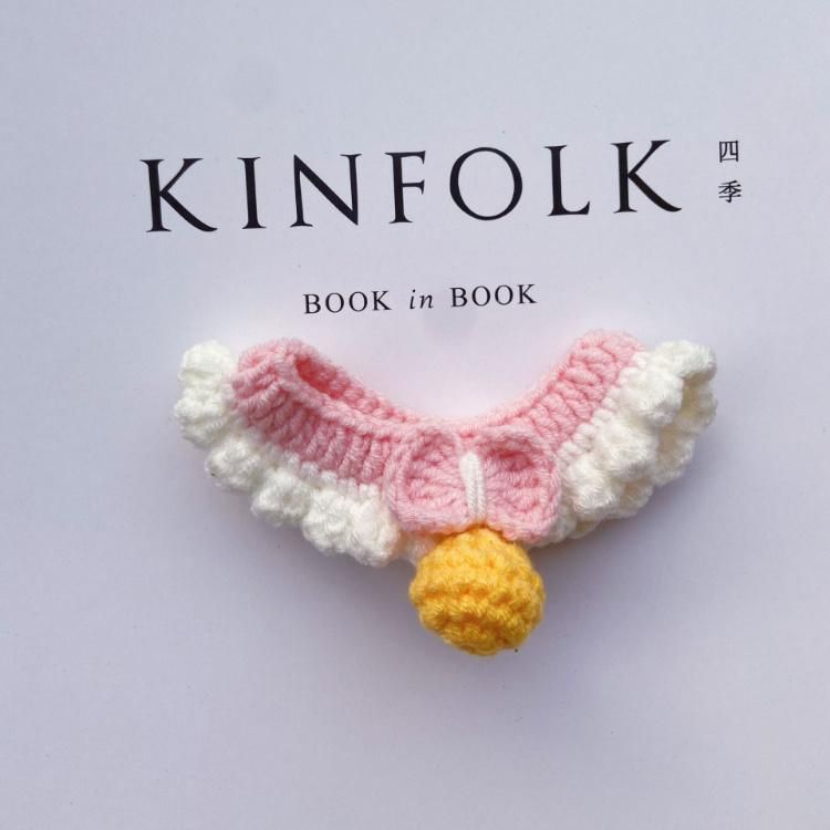 Cat Collar Factory Direct Sales Handmade Crochet Wool Cat Collar Photo Shoot Cute Pet Collar