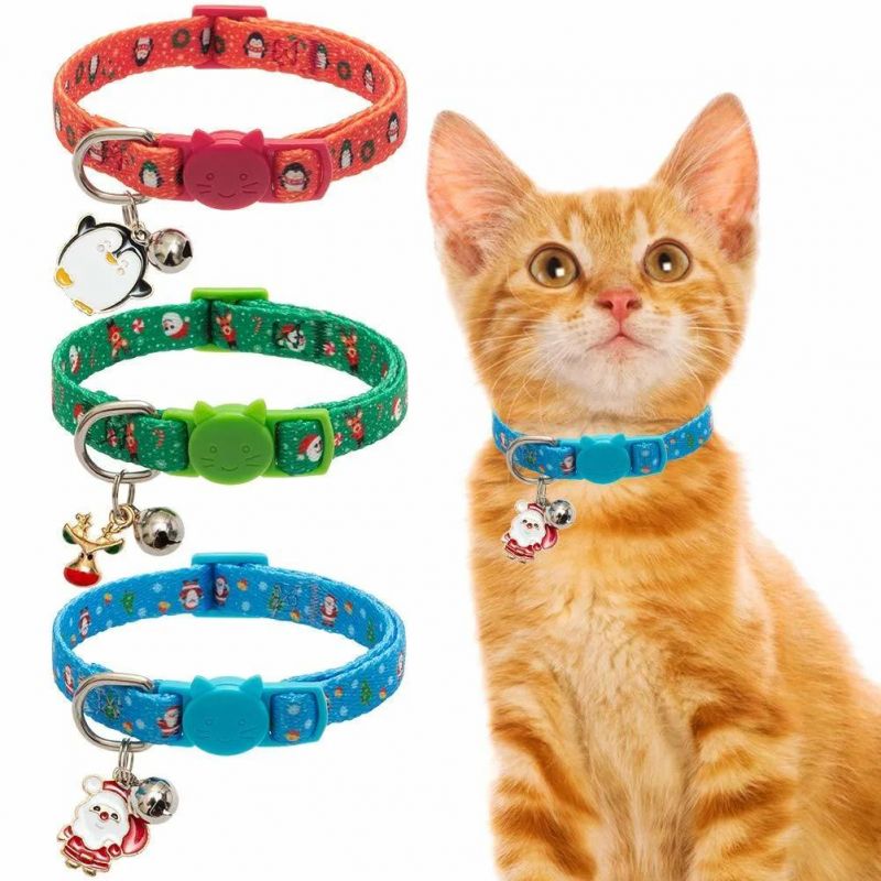 Super Cute Lovely Adjustable Puppy Pet Cat Collar Bell and Small Dog Collar