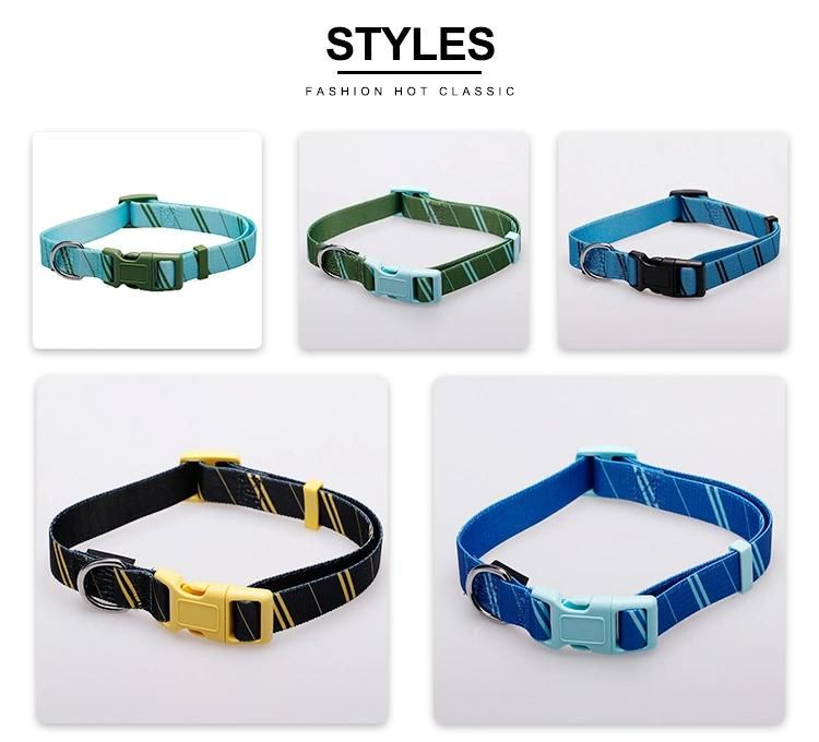 Manufacturer Wholesale Multi-Colors Adjustable Designers Fashion Sublimation Polyester Luxury Pet Dog Neck Collar