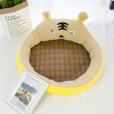 Cartoon Animal Tiger Hot Sale Non-Deformable Round Four Seasons Usable Plush Mat Washable Open Dog Cat Sleeping Mat Bed