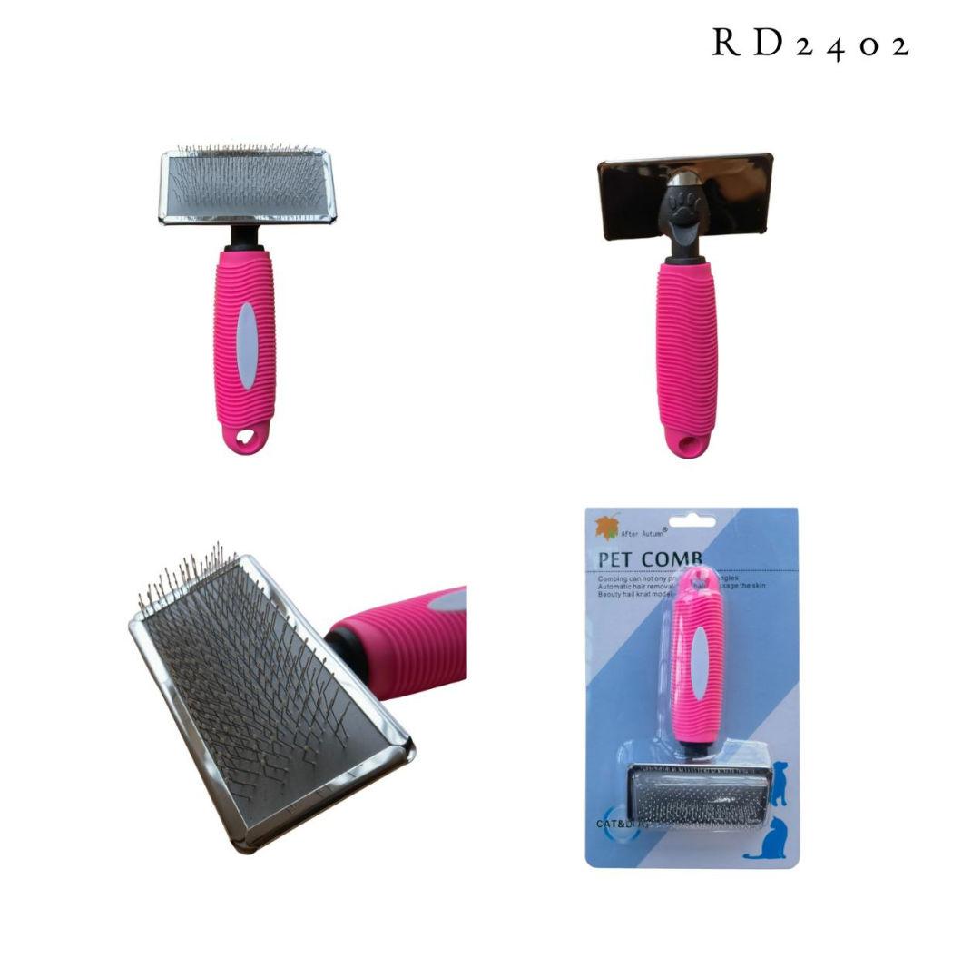 Stainless Steel Pet Shedding Grooming Comb and Brush Pink-S