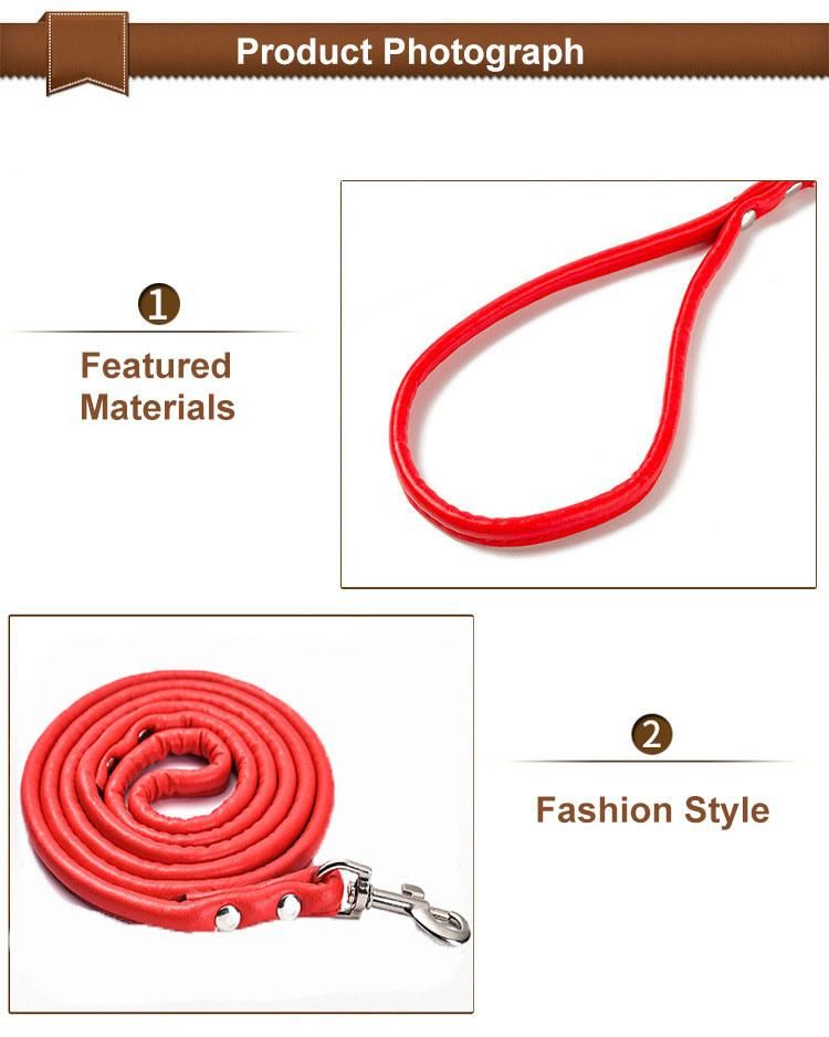 Fashion Multicolor Large Running Tracking Reflective Soft Handle PU Padded Rope Pet Dog Leash