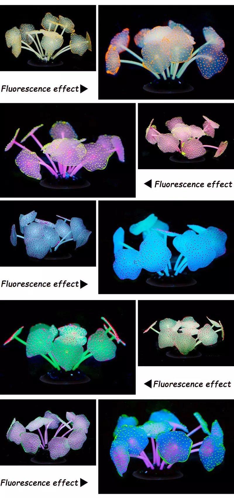 Wholesale Silicone Fluorescent Coral Decorative Landscape Aquarium Accessories