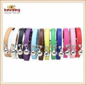 7colors Pet Leather Collars with Small Bell for Small or Medium Dog Cats (KC0125)