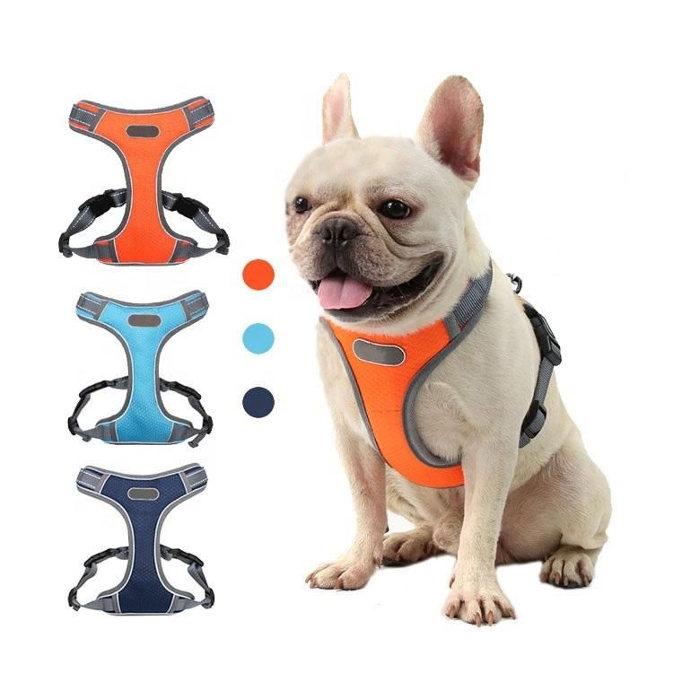 New Design Breathable No Pull Chest Easy Walk Pet Harness Big Dog Adjustable Reflective Dog Harness