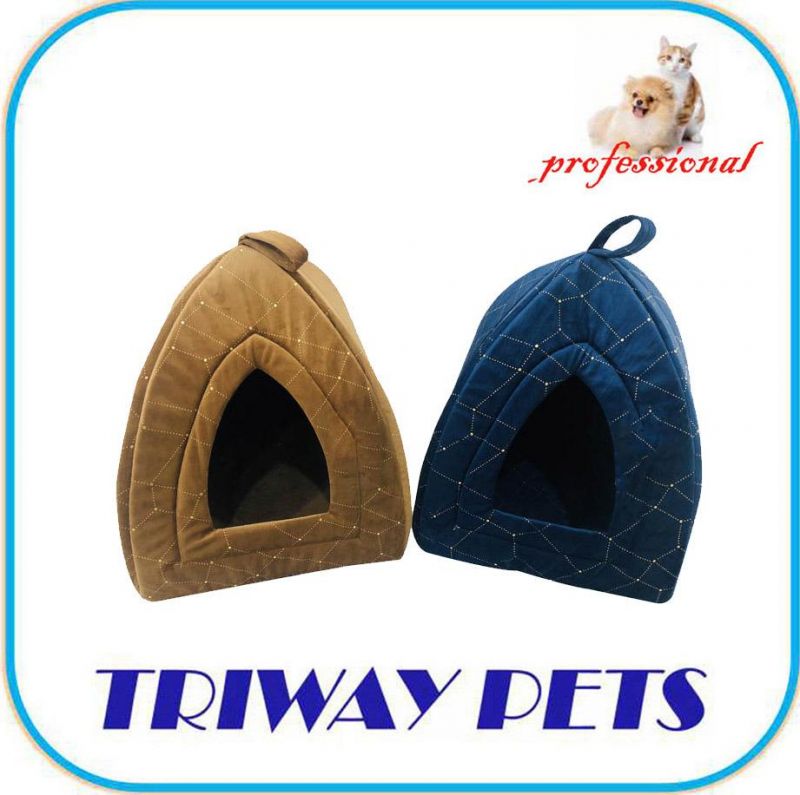 Comfort Soft Terry Pyramid Hut Cat Pet Bed