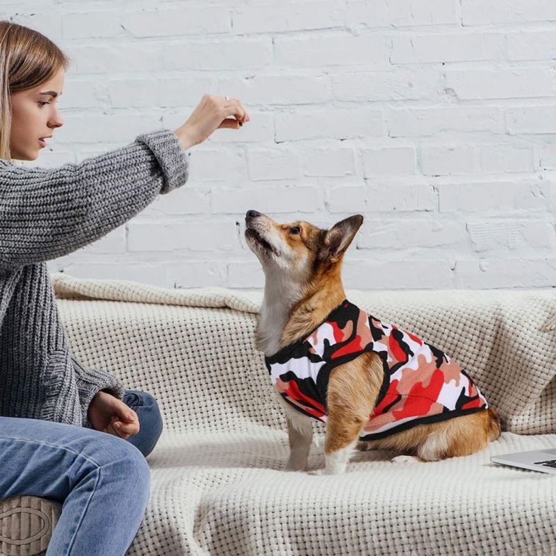 Cheap Wholesale Summer Spring Cotton T-Shirt Vest Pet Dog Clothes, Blank Pattern Cute Dog Apparel Dog Cloth