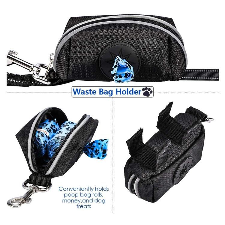 Durable Nylon Reflective Dog Leash with Waste Bag Pouch