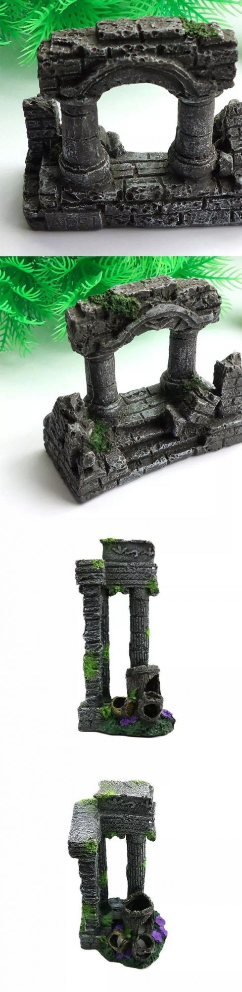 Resin Aquarium Decoration Castle Artificial Ancient Castle and Damaged Roman Columns