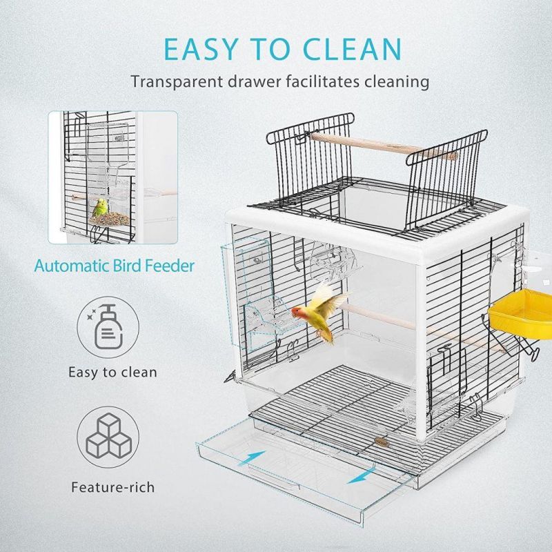 Customize OEM ODM Pet Supplier Living Environment Small Birds Transparent Acrylic Bird Cage