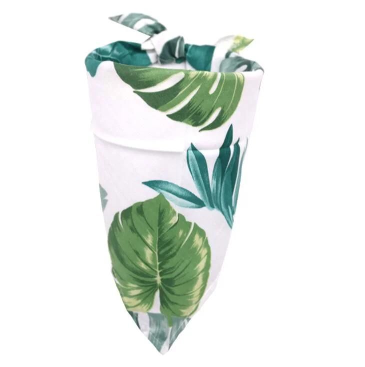 Leaf Plant Triangle Pet Bibs Reversible Triangle Saliva Towel Collar Scarf for Dogs Cats Pets