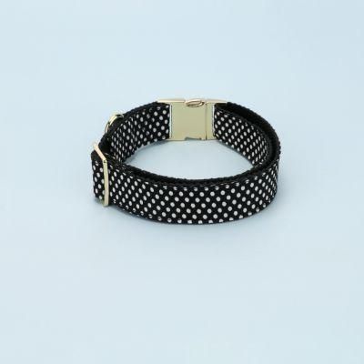 Popular Small DOT Pattern Dog Collar with Strong Metal Buckle