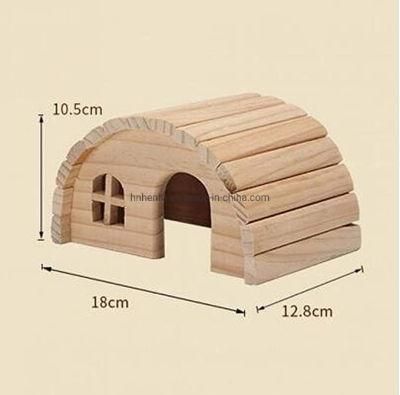 Hot Selling Small Animal Hideout Wooden Hut Chew Play Toys Exquisite House Hamster House