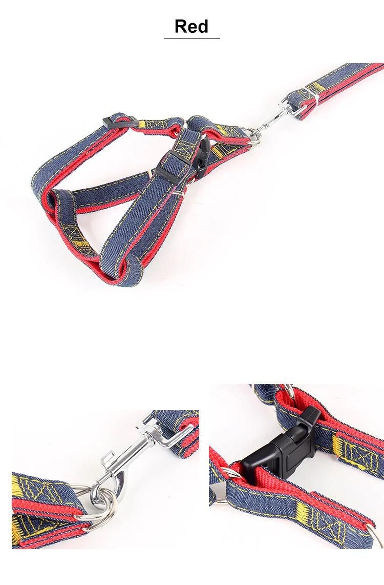 Dog Leash Harness Set with Adjustable Collar Heavy Duty for Pet Animal Daily Training Walking Running