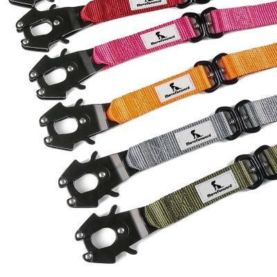 Nine Colors of Customizable Logo Nylon Frog Revolving Buckle Dog Belt