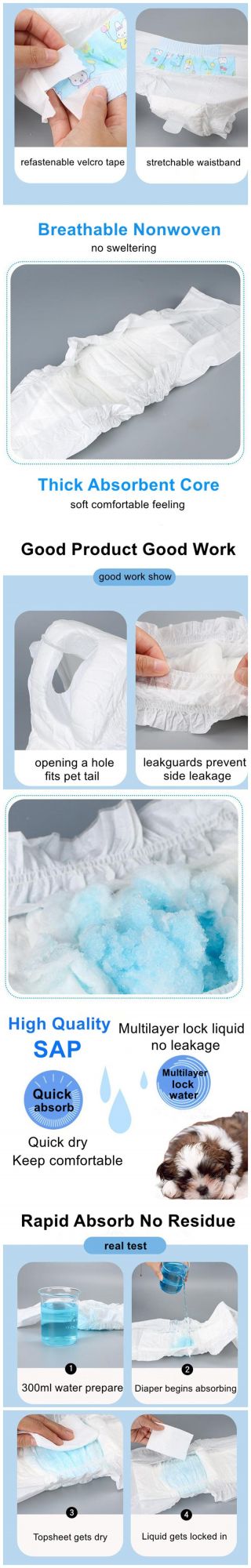 OEM Custom Disposable Pet Dog Puppy Training Diaper Wholesale