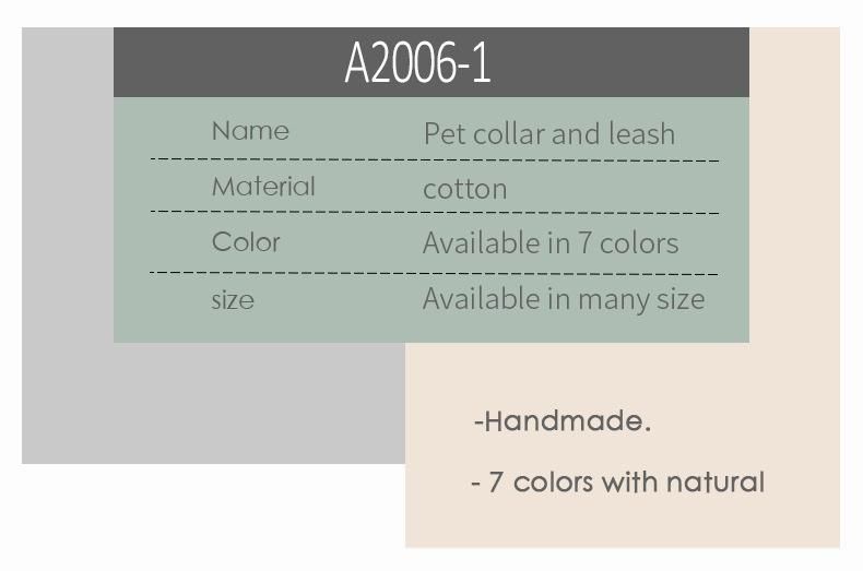 Wholesale Luxury Soft and Skin-Friendly 100% Cotton Collars for Doberman Poodle Husky