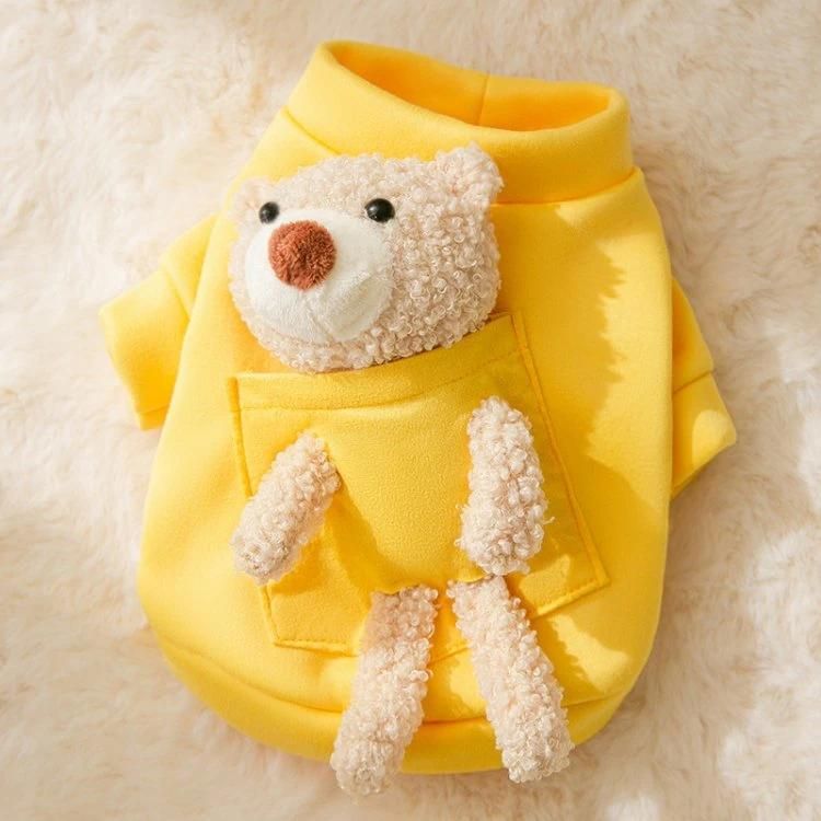 Custom Design New Comfortable Breathable Bear Backpack Winter Plush Pet Clothes Luxury Winter Warm Cats Dogs Clothes