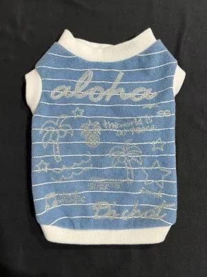 &quot;Aloha&quot; Embroider Designer Pet Clothes Dog T-Shirt Vest Tank