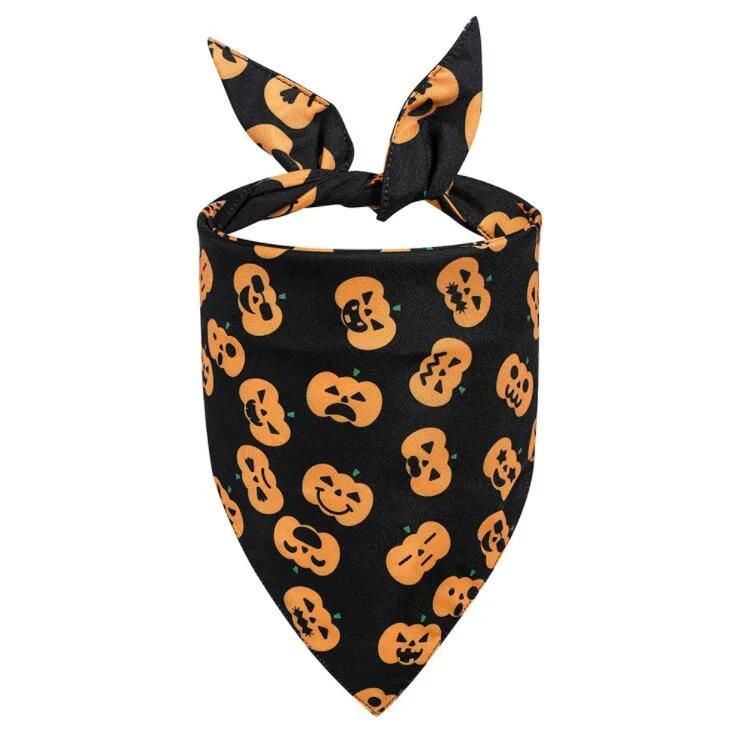 Festival Custom Halloween Adjustable Soft Pet Triangle Scarf Dog Bandana