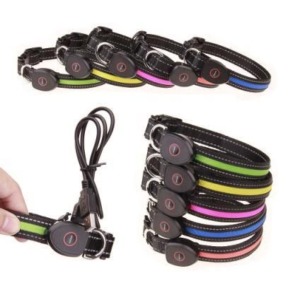 New Product Wholesale Custom Designer LED Light up Pet Dog Collar for Big Small Dog