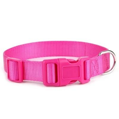 Factory Wholesale Adjustable Blank Plain Colorful Nylon Pet Dog Collars