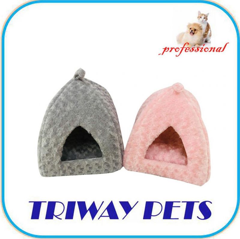 Circle Fur Soft Pyramid Hut Pet Bed
