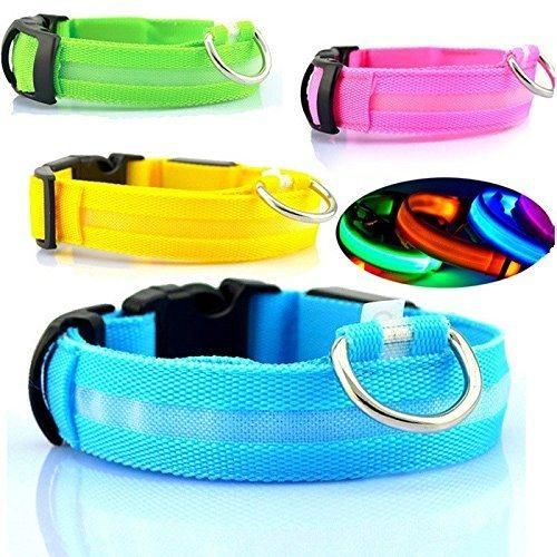 LED Pet Collar Adjustable Polyester Glow Dog Safe Flashing Necklace