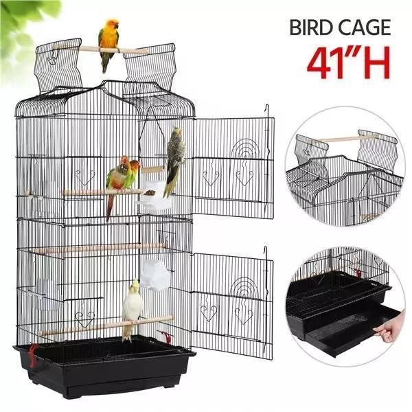 in Stock 41 Inch Height Interactive Wrought Iron Bird Cage