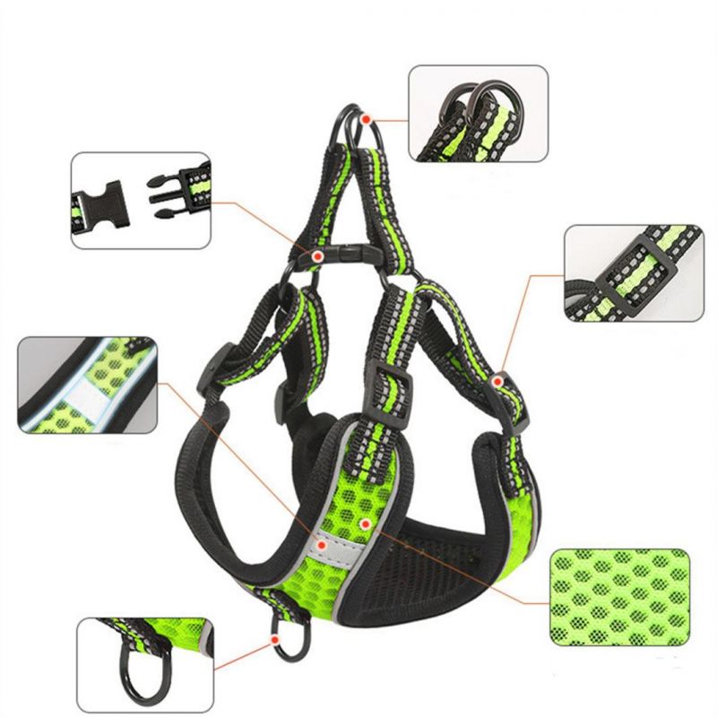 Reflective Puppy Dog Harness Vest with Walking Lead Leash