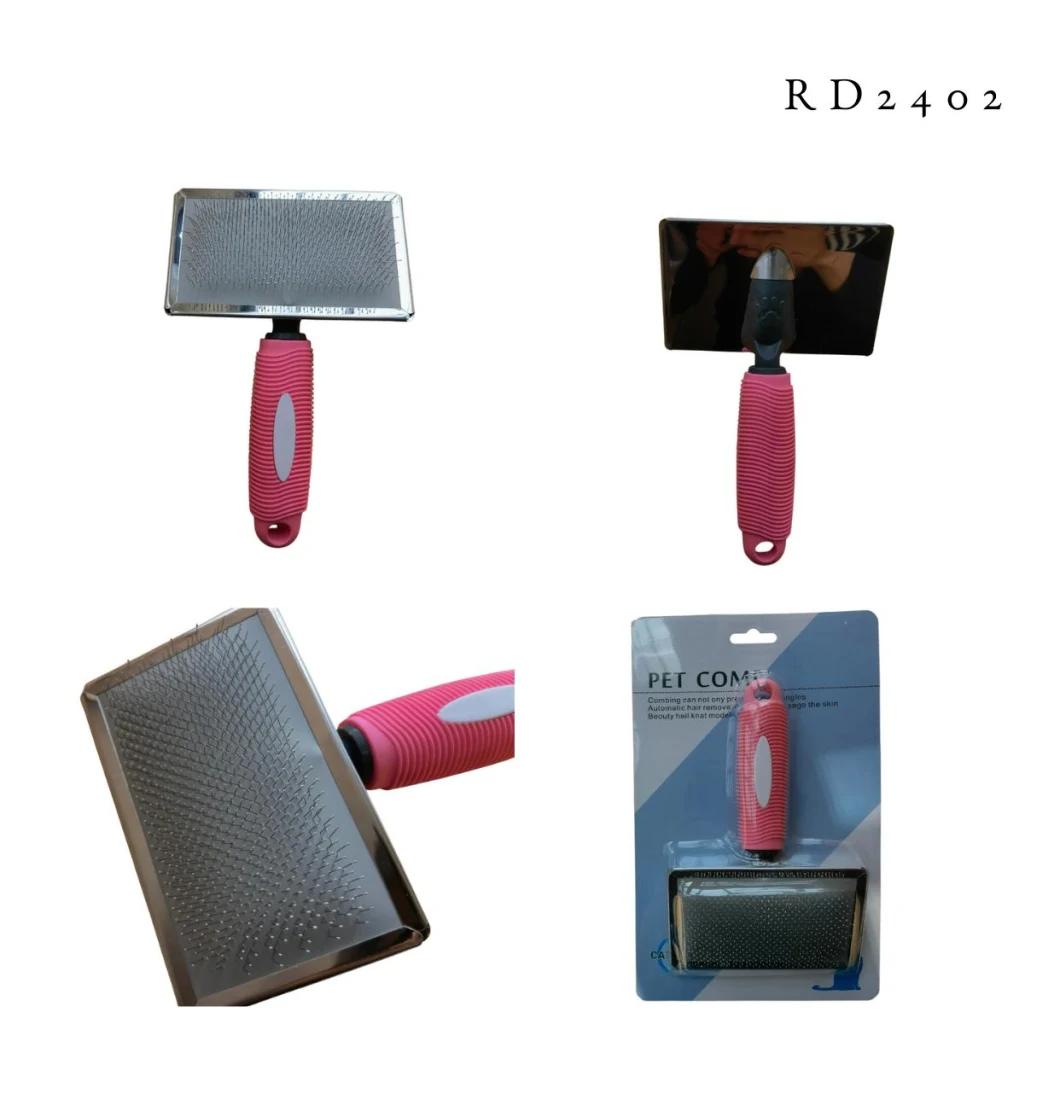 Stainless Steel Pet Shedding Grooming Comb and Brush Pink-L