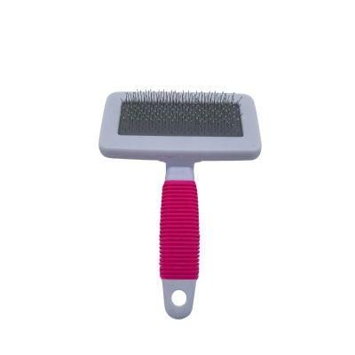 Stainless Steel Silicone Pet Hair Remover Dog Brush Grooming Red-S