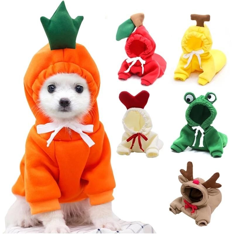 Small Dogs Hoodies Warm Fleece Pet Clothing Cute Fruit Dog Clothes