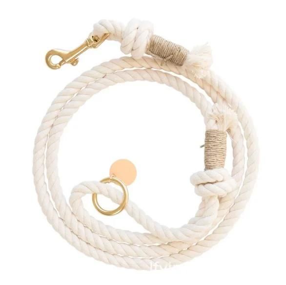 Custom New Arrival Adjustable Cotton Hemp Rope Dog Leash