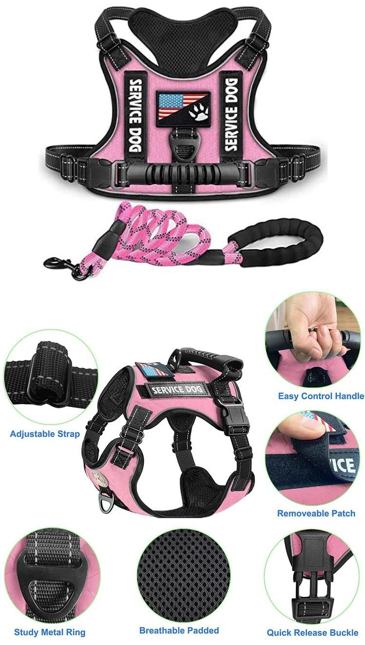 Factory Supply Dog Harness Set Luxury Tactical Dog Harness