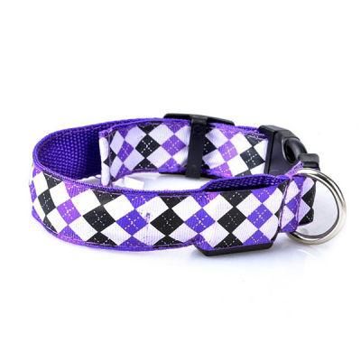 Wholesale Custom Safety Adjustable LED USB Rechargeable Dog Collar Flashing Night Illuminated Pet Supply for Promotion